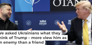 Ukrainian President Volodymyr Zelenskyy talks with U.S. President Donald Trump at the NATO summit on July 8, 2026. Win McNamee/Getty Images